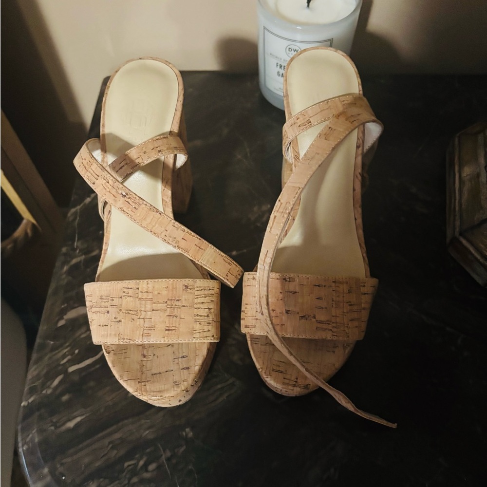 House of Harlow - Cork Platform Block Heel Sandal - Natural Cork - Picture 2 of 4